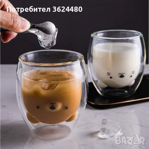 Двустенна стъклена чаша МЕЧЕ, снимка 2 - Други стоки за дома - 39985344