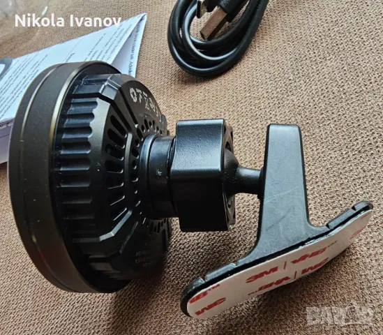 Безжично магнитно зарядно за телефон с охлаждане + поставка за кола | MagSafe car charger, снимка 5 - Зарядни за кола - 49312872