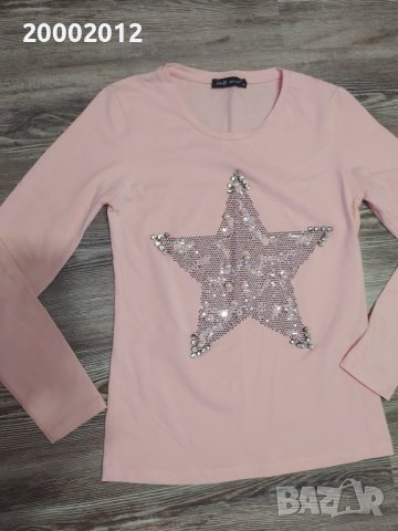Розово блузка с перли, снимка 1 - Блузи с дълъг ръкав и пуловери - 40222891