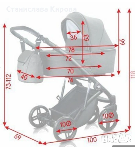 Бебешка количка 2 в 1 Ateso Milu Kids, снимка 7 - Детски колички - 53871854