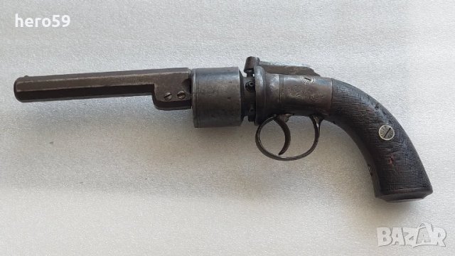 Много рядък английски револвер-1840г. пищов, ятаган,сабя,щик, снимка 1