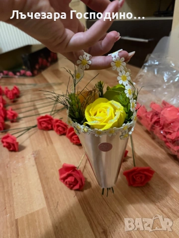 Букет от сапунени рози 