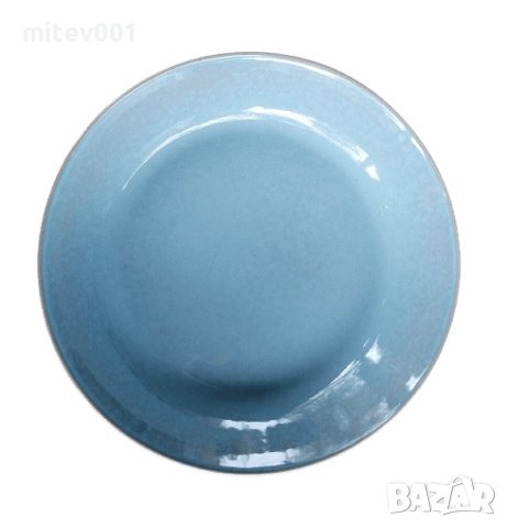 Промо пакет 6 бр. Порцеланова чиния дълбока, синя 24 см. внос Португалия, преоценка, снимка 3 - Чинии - 41363421