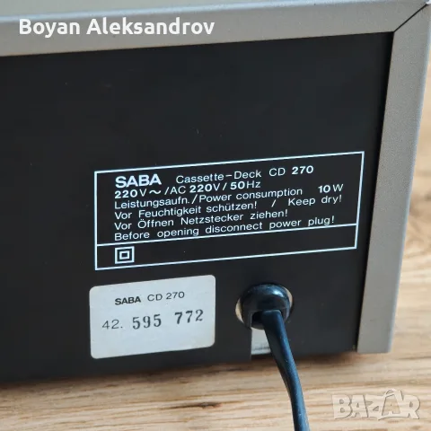 Касетен дек SABA CD 270 – Vintage / Напълно работещ, снимка 11 - Декове - 55742688