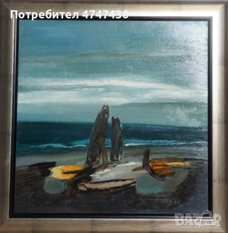 Петко Серкеджиев маслени бои пейзаж, снимка 2 - Картини - 53621279