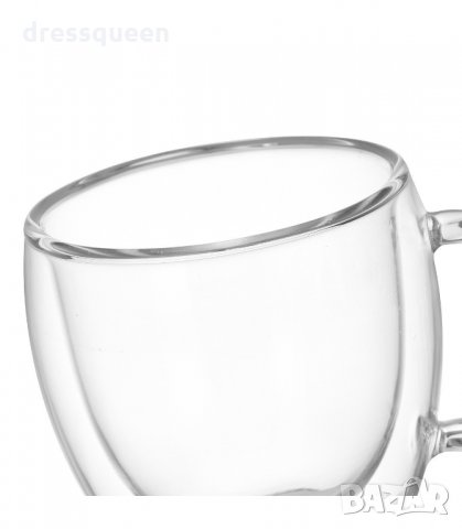 2963 Чаша от двустенно стъкло за топли, студени напитки и кафе, снимка 2 - Чаши - 34264761