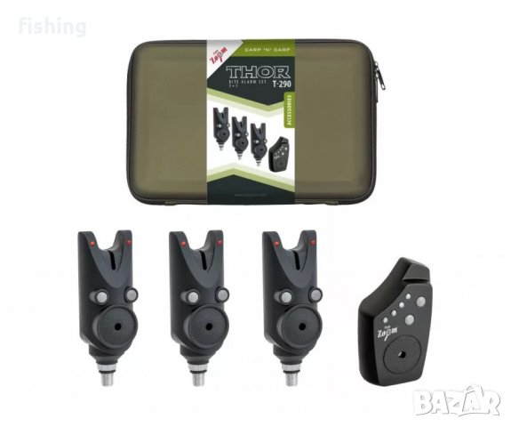 Промо Комплект сигнализатори Carp Zoom Thor T-290 Bite Alarm Set 3+1, снимка 2 - Екипировка - 39877975