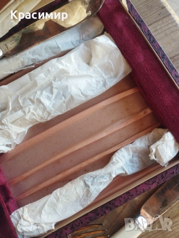 ✨ Комплект винтидж, английски, посребрени прибори в кутия, снимка 5 - Антикварни и старинни предмети - 52373972