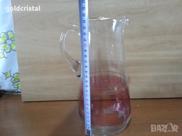 Ретро стъклена кана , снимка 7 - Антикварни и старинни предмети - 44928886