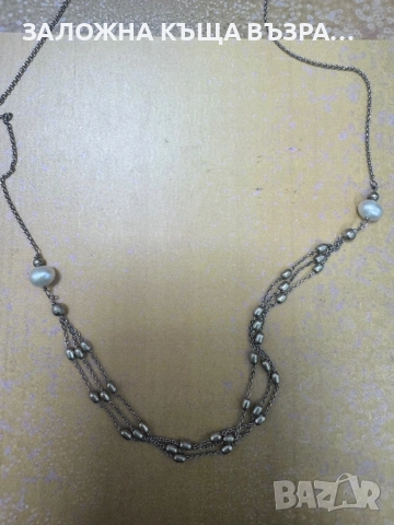 Сребърно Колие /Естествени Перли/ 925, снимка 2 - Колиета, медальони, синджири - 52329447