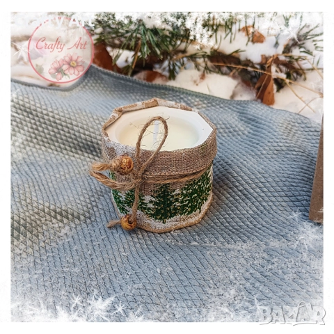 Ароматни коледни свещи в керамична кашпа , снимка 5 - Декорация за дома - 51980070