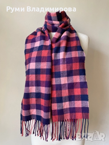 Мъжки, кариран шал от 100 % кашмир/ вълна, снимка 6 - Шалове - 48382070