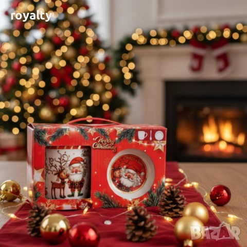 Премиум коледен подаръчен сет – керамична чаша с аксесоари, снимка 5 - Декорация за дома - 52651235