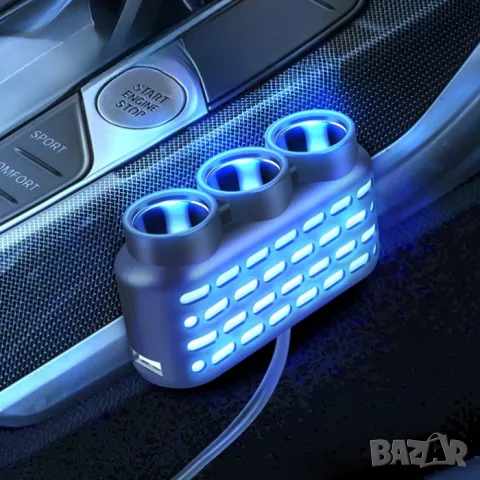 Разклонител за запалка с 3 гнезда USB Type-C и вграден предпазител, снимка 4 - Аксесоари и консумативи - 55862937