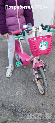 Детски велосипед 500 unicorn, 14инча, за деца от 3 до 5 години, Decathlon,розов, снимка 10 - Велосипеди - 44925372