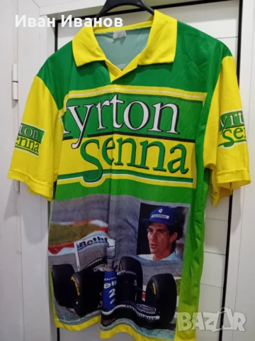 Оригинална фланелка на великия Ayrton Senna, снимка 2 - Фен артикули - 50669970