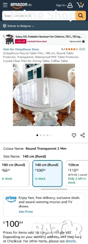 Прозрачен кръгъл протектор за маса OstepDecor, 140 см, 2 мм, снимка 2 - Други - 53748786