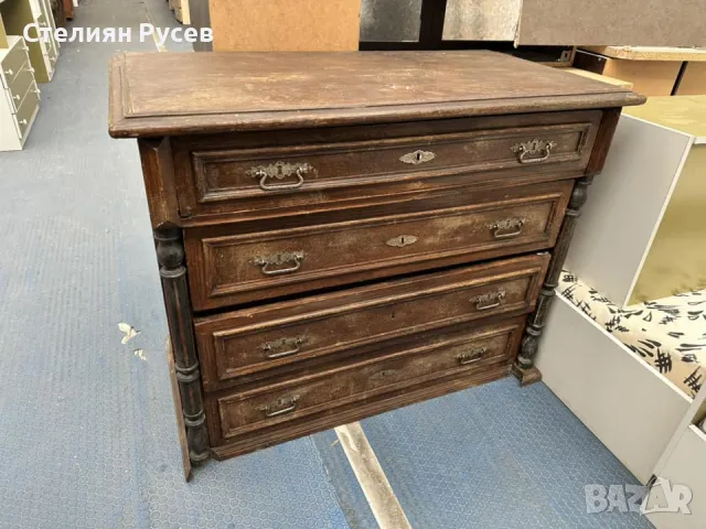 8448  шкаф / скрин с 4 чекмеджета от масивно дърво ( дърворезба ) 59/110см -цена 110 лв             , снимка 5 - Шкафове - 49081343