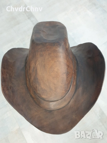 70см-50кг ръчна дърворезба статуя/голяма дървена скулптура/фигура-бюст на мексиканец-каубой, снимка 12 - Статуетки - 52020340