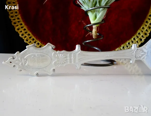 Лъжица от калай 93 г.,замък,калаена сватба, снимка 3 - Антикварни и старинни предмети - 49664740
