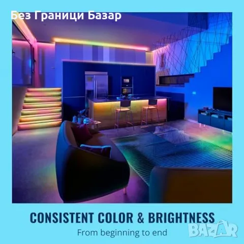 Нова RGBIC LED Лента 10 м – Wi-Fi, Alexa, Google Home, 16 млн. цвята, снимка 3 - Лед осветление - 47275465