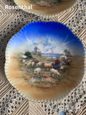 Антикварен десертен сервиз с пасторални картини, снимка 11 - Сервизи - 34087439
