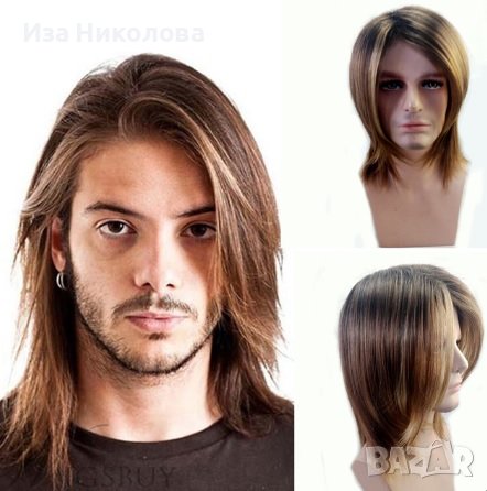 Светло кестенява перука, снимка 7 - Аксесоари за коса - 41434987