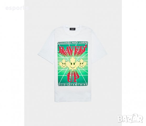 Мъжка тениска DSQUARED RAVED UP бяла XL-3XL, снимка 8 - Пуловери - 26005407