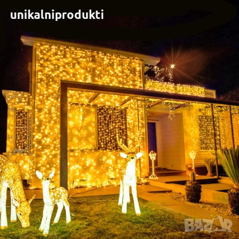 Външни коледни лампички 50м макара топла светлина с флаш ефект 500 диода , снимка 2 - Декорация за дома - 52263984