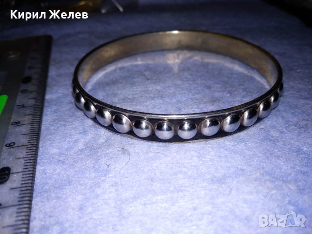 СТИЛНА ПОСРЕБРЕНА ВИНТИДЖ - АРТ МЕСИНГОВА ГРИВНА 26542, снимка 7 - Гривни - 40867708