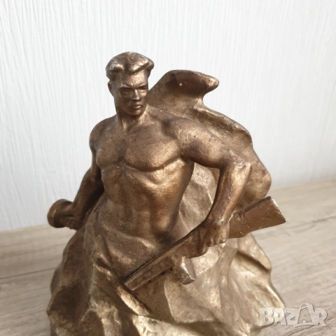 Стара фигура бронз пластика ссср, снимка 2 - Антикварни и старинни предмети - 52258970