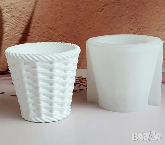 Молд кашпа плетена кошница , снимка 4 - Форми - 53162740
