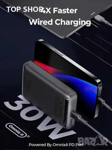 AMEGAT Магнитно безжично преносимо зарядно 10000mAh, снимка 2 - Оригинални зарядни - 48747920