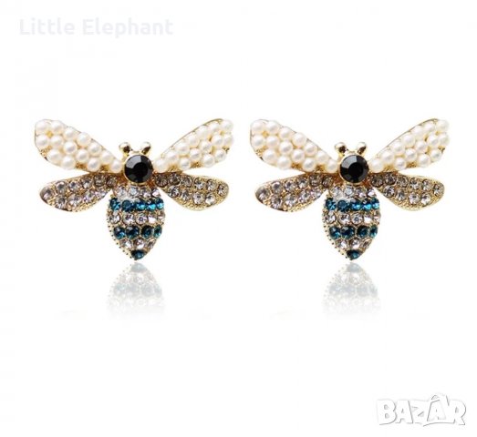 Масивен модел обеци бранд,колекция"Animals",colored с кристали/нови, снимка 1