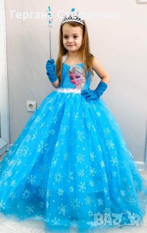 Рокля Елза с пайети и обръч Размери -104,110,116,122,128,134,140 Цена -68 лв  Аксесоари: Ръкавици,ко, снимка 2 - Детски рокли и поли - 39638555