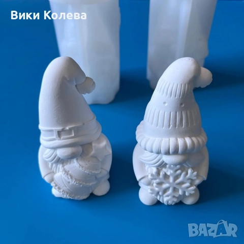 Коледен силиконов молд – Гном със снежинка, снимка 3 - Форми - 52724012