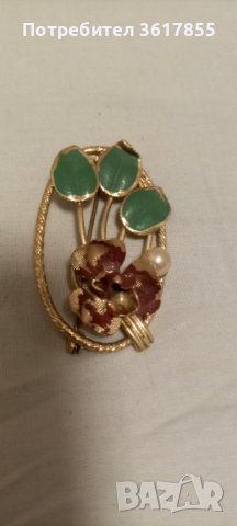 Ретро брошка позлатена , снимка 1