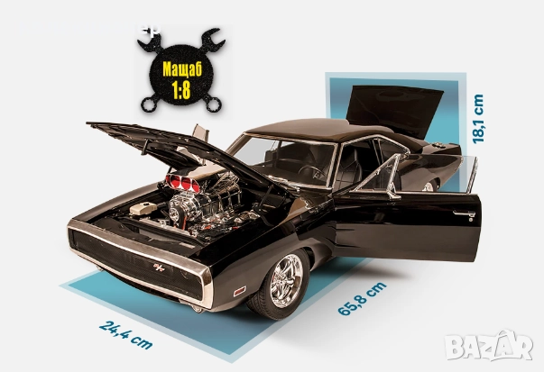 1:8 Deagostini Dodge Charger 1-33 Fast & Furious Toretto списание , снимка 2 - Колекции - 52406918