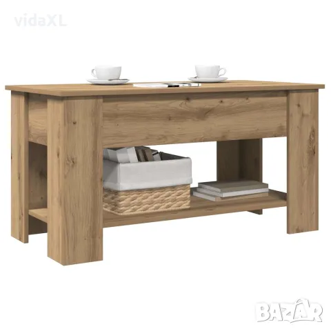 vidaXL Кафе маса, дъб артизан, 101x49x52 см, инженерно дърво, снимка 4 - Маси - 56148366