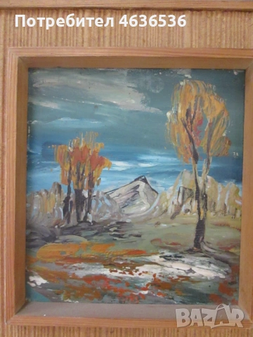 Картина масло, фазер,23х20см., снимка 2 - Картини - 53382047