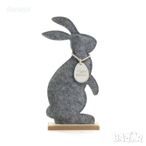 5796 Великденска декорация Филцов заек на стойка, 25 см, снимка 2 - Декорация за дома - 49423058
