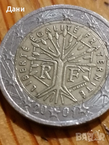 монета 2 евро 2001 година 