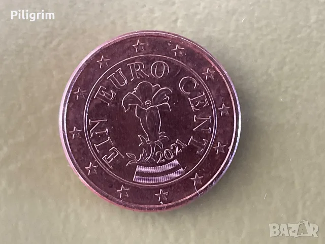 Австрия 1 евроцент 2021 г. 