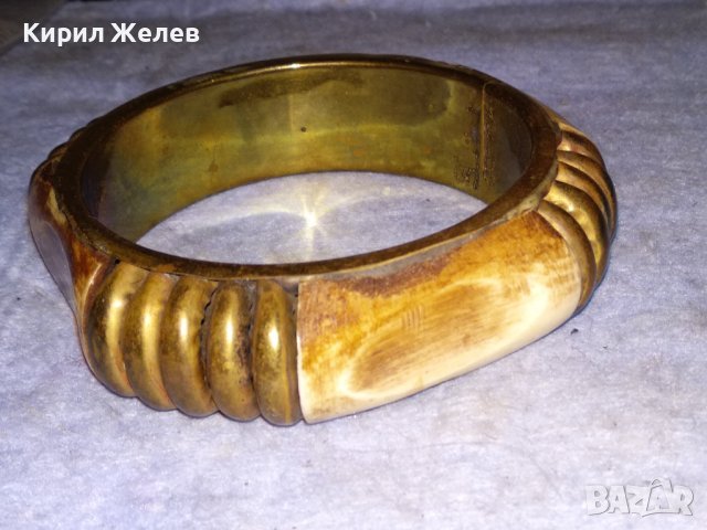 СТАРА БРОНЗОВА ТИБЕТСКА ЕТНОГРАФСКА ГРИВНА ИНКРУСТИРАНА с РЪЧНО ШЛИФОВАНА КАМИЛСКА КОСТ 2225, снимка 8 - Антикварни и старинни предмети - 41145888