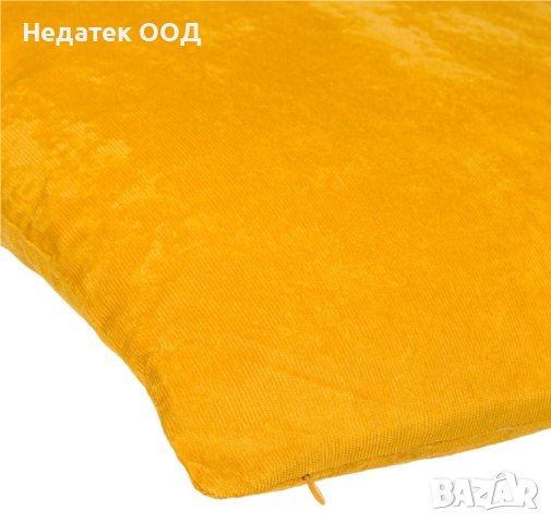 Декоративна възглавница, Рипсено кадифе, 50x50 см, Жълта, снимка 2 - Възглавници - 41021713