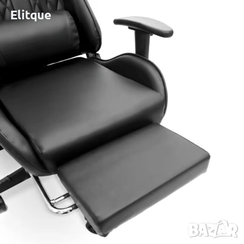 Геймърски стол с прибираща се подложка за крака и функция за масаж - черен, снимка 11 - Други стоки за дома - 53242884