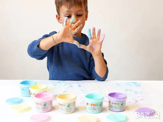 НОВИ! Бои за русуване с пръсти Primo Pastel 6x100гр Италия, снимка 6 - Рисуване и оцветяване - 49786058