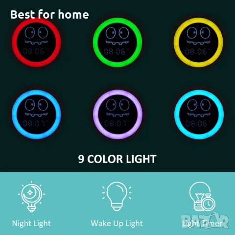 Детски будилник, часовник за обучение на малки деца с нощни светлини, снимка 3 - Друга електроника - 49350887