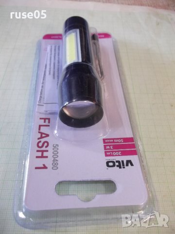 Фенер акумулаторен "LED , Vito Flash-1 , 3W , 200Lm , 6000K", снимка 4 - Прожектори - 44457553