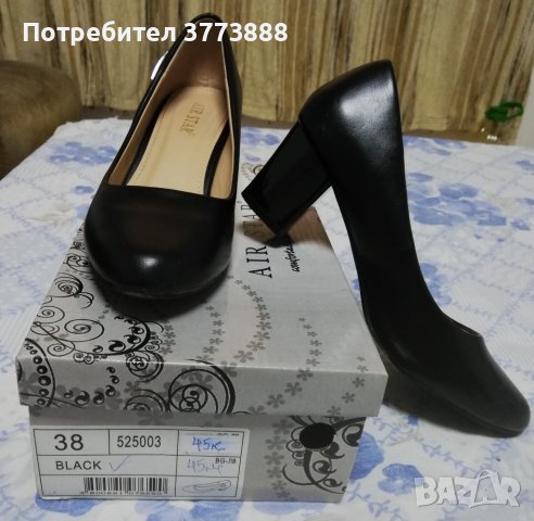 Дамски Кожени Токчета 👠 Квадратен Ток , снимка 2 - Дамски обувки на ток - 41385989